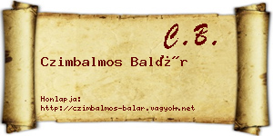 Czimbalmos Balár névjegykártya